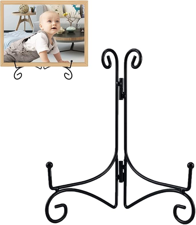 SVENJBB Black Iron Plate Stand, 10 Inch Plate Display Stand (2 Pack)