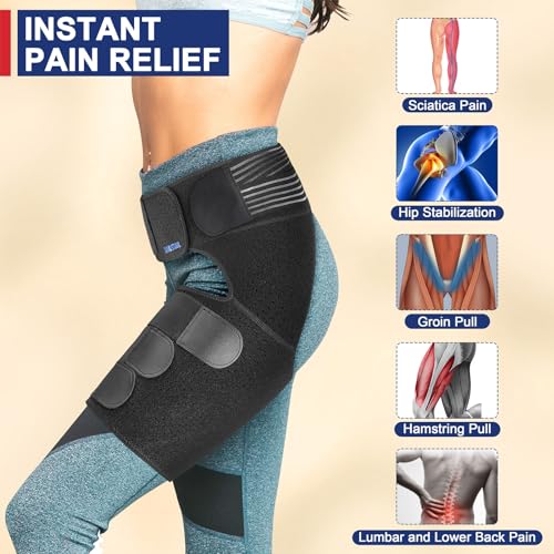 Janustar Sciatica Pain Relief Devices, Hip Brace for Women Men, Thigh, Groin, Hamstring Compression Sleeve