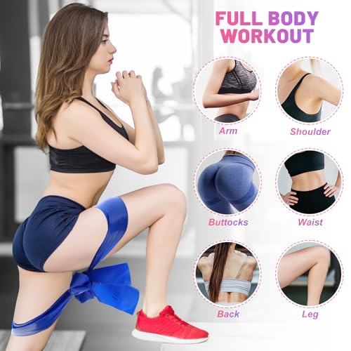 5 Pcs Resistance Bands, Professional Exercise Bands Elastic Stretch Bands for Fitness Yoga Pilates Stretching Strength Tra...