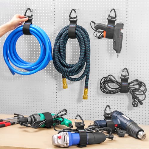 Heavy Duty Storage Straps(10-Pack), Trilancer Hook-and-Loop Cord Organizer and Hanger with Triangular Buckle to Hang on Wa...
