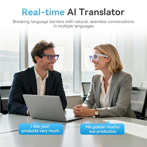AI Smart Glasses with Camera and Bluetooth,8MP 2K HD Camera Glasses,AI Voice Control,AI Photo Recognition and Translation,...