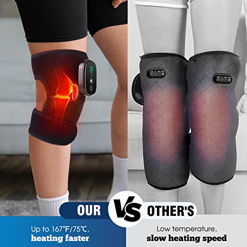 MOAJAZA Knee Massager with Heat and Vibration, Heating Pad for Knee Shoulder Elbow, Heated Knee Brace for Arthritis with M...