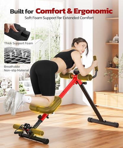 Yoleo 2 in 1 Ab & Rowing Machines for Home, Foldable Ab Workout Equipment, Ab Trainer Machine for Stomach Workout, Ab Crun...