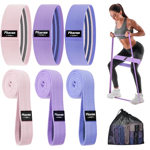Fitense Fabric Resistance Bands for Working Out - Booty Bands for Women Men with Workout Bands Guide, Exercise Bands Resis...
