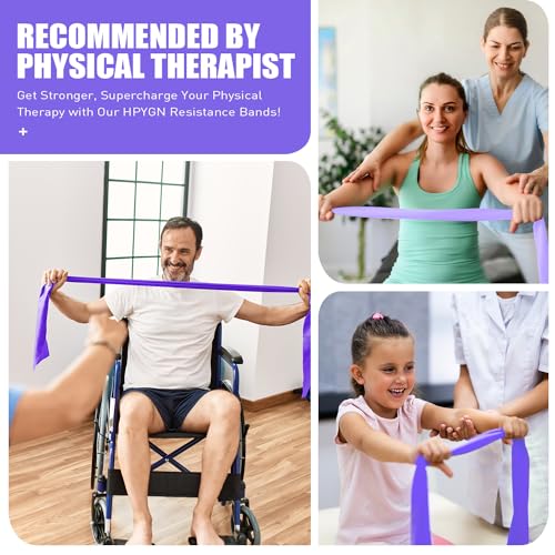 Resistance Bands, Exercise Bands, Physical Therapy Bands for Strength Training, Yoga, Pilates, Stretch Elastic Band with D...