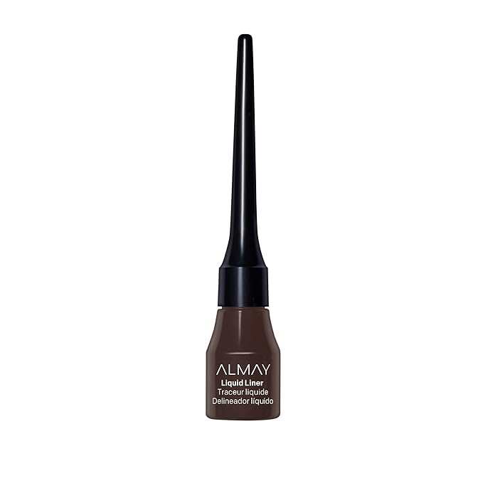 Almay Liquid Eyeliner, Waterproof, Fade-Proof Eye Makeup, Easy-to-Apply Liner Brush, 222 Brown