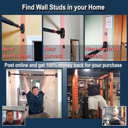 IRONSURGE Pull Up Bar for Hallway or Doorway 6-piece Set with Two Attachable Resistance Bands/Handles, Training Manuals, N...