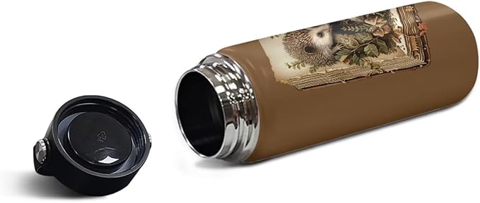 Cute Hedgehog Insulated Water Bottles with Handle, 20 Oz Stainless Steel Metal Water Bottle, Cold & Hot Water Bottle Travel Cup for Travel Camping Hiking