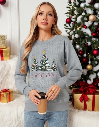 Drvitor Womens USA Sweatshirt, Long Sleeve Crewneck Pullover with American Flag & Stripes Star Print - Casual Top