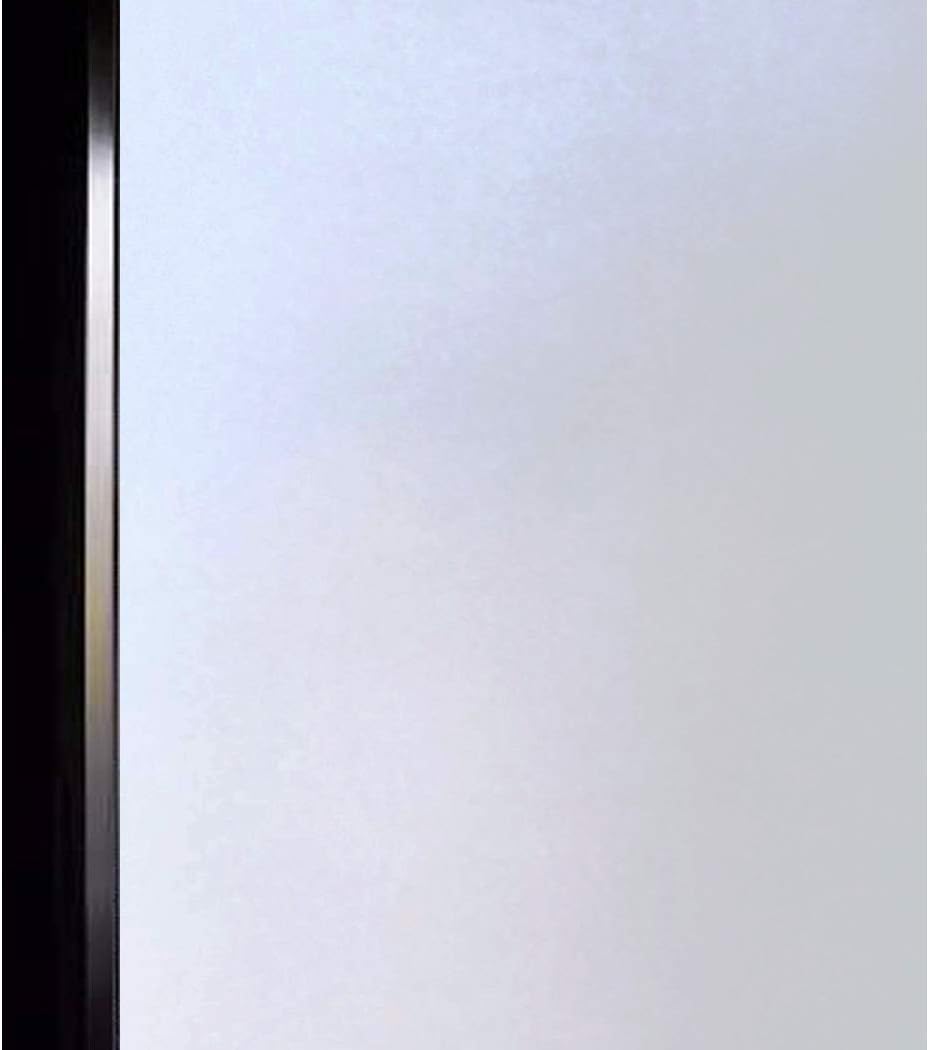 DUOFIRE Privacy Window Film Frosted Glass Film Matte White Static Cling Glass Film No Glue Anti-UV Window Sticker Non Adhesive for Privacy Office Meeting Room Bathroom Living Room DS001W 23.6x78.7in