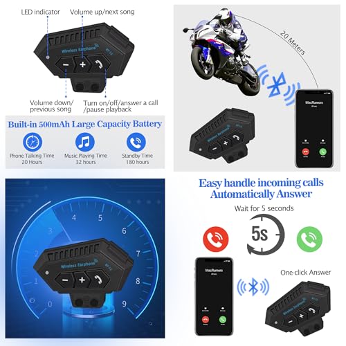 Bluetooth Motorcycle Helmet,Modular Motorcycle Helmet with Bluetooth,DOT Approved Dual Visor Full Face Flip up Bluetooth I...