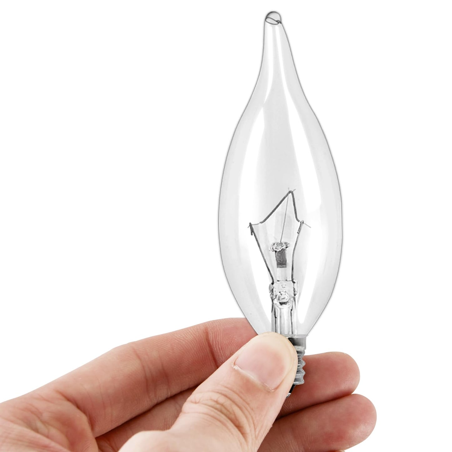 LinMiFo 12-Pack E12 B10 Clear Candelabra Base Bulb, 60W 120V Incandescent Candle Light Bulbs Dimmable Chandelier Light Bulbs for Pendants or Outdoor, Ceiling Fan, Fireplace, Wall Sconces