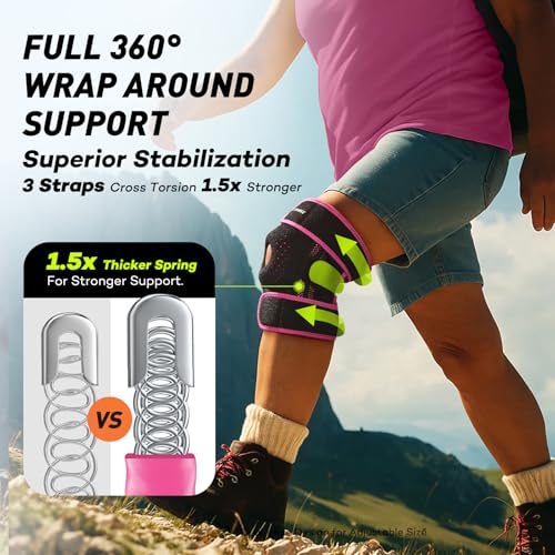 LETSHAKE Knee Brace for Women & Men, Knee Pain Relief with 1.5X Springs Side Stabilizers & Patella Gel Pads Maximum Knee S...