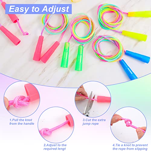 Kids Jump Rope,12 Pack Rainbow Jump Rope Set,7.2 Ft Adjustable Skipping Rope,Durable Jump Ropes with Plastic Handles,Vibra...
