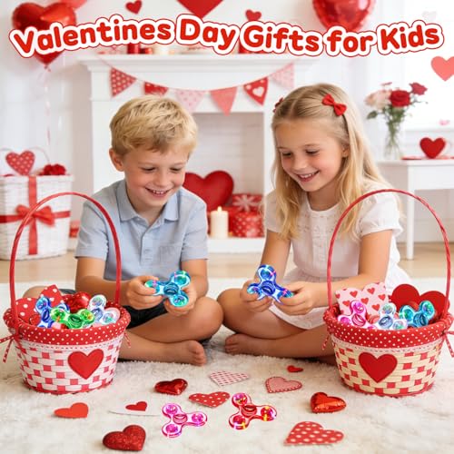 Fidget Spinner 2 Pack, Light up Sensory Fidget Toys Adults Kids 4-8-12 with Autism ADHD, Valentines Day Gifts for Kids Glo...