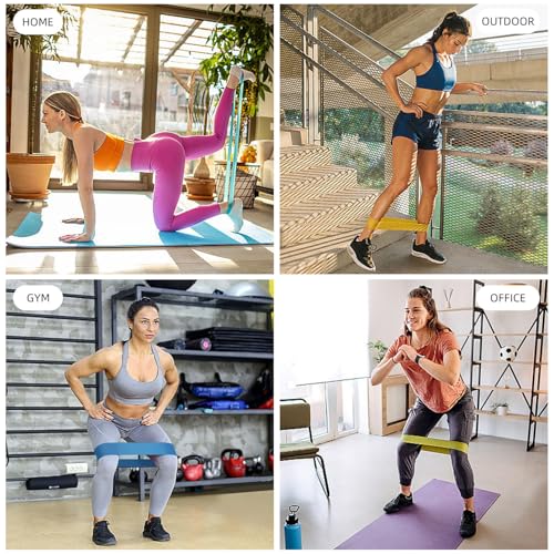 Resistance Loop Exercise Bands for Home Fitness, Yoga Pilates, Stretching, Strength Training, and Physical Therapy - Elast...