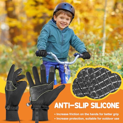 Sukeen Kids Winter Gloves, Soft Warm Touchscreen Anti-Slip Gloves for Kids Boys Girls Cycling Running Sports Outdoor