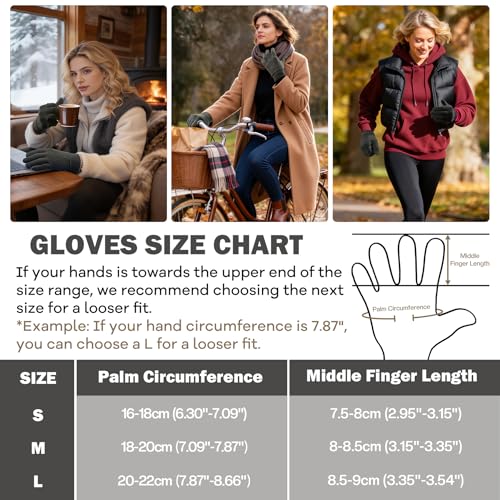 Sukeen Lightweight Running Gloves for Women Touchscreen Anti-Slip Liner Gloves Winter Warm Gloves for Cycling, Driving, So...