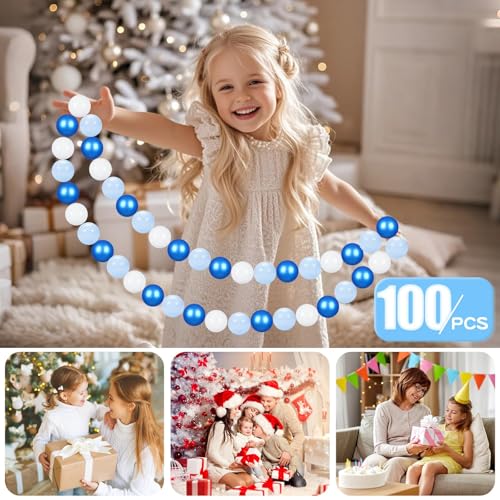 GOGOSO Ball Pit Balls for Toddler, Baby Plastic Playballs Kids Soft Pastel Pelotas Non-Toxic BPA-Free Pearl Blue+Light Blu...