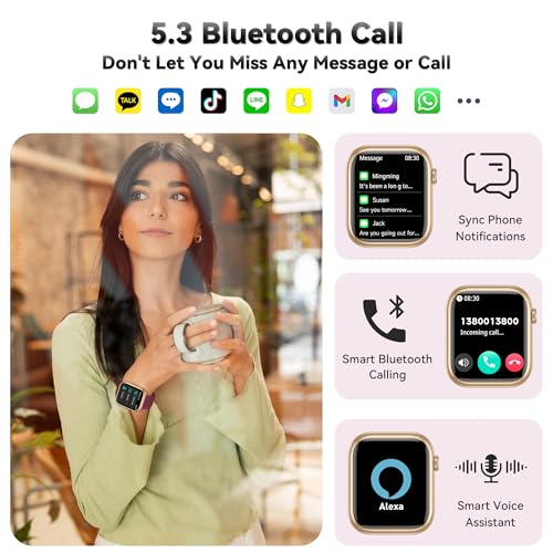 Smart Watch for Men Women(Answer/Make Call), 1.83" Fitness Watch with Heart Rate/Blood Pressure/Blood Oxygen, Pedometer, S...
