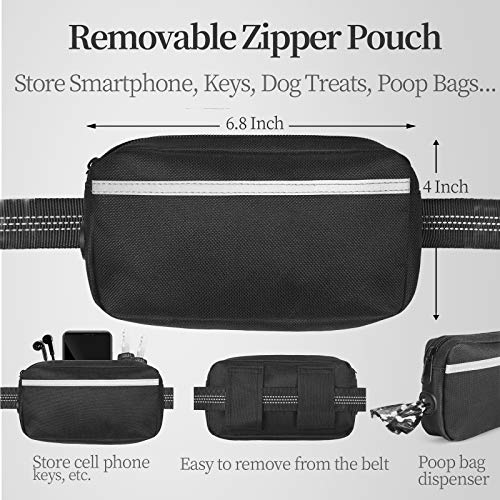 iYoShop Hands Free Dog Leash with Zipper Pouch, Dual Padded Handles and Durable Bungee for Walking, Jogging and Running Yo...