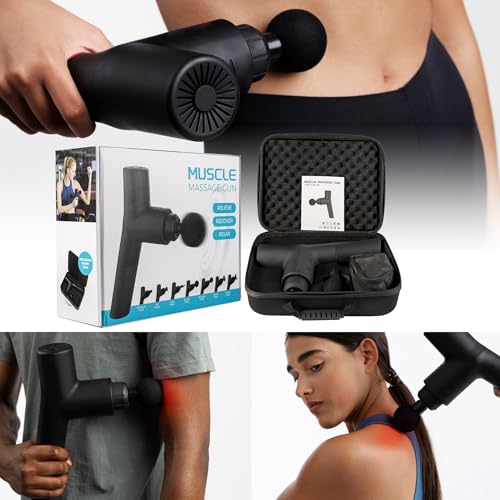 EXELLEON Deep Tissue Muscle Massage Gun | Powerful Handheld Percussion Massager | Back | Neck | Full Body Muscle Recovery...