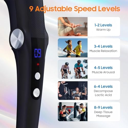 JOYSUWERUN Massage Gun with 10 Replacement Heads, Massage Gun with Heat, Back Massager for Pain Relief Deep Tissue, Massag...