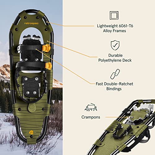 Retrospec Drifter Snowshoes & Trekking Poles Bundle with Adjustable Bindings - Lightweight Aluminum Snow Shoes for Women &...