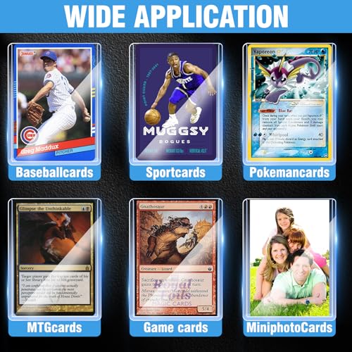 32ct Topload for Cards, JIQEZNL 35pt Hard Card Sleeves, 3" x 4" Card Sleeves Hard Plastic, Card Sleeve for Trading Cards, ...