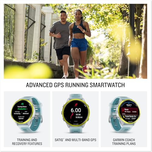 PlayBetter Garmin Forerunner 570 (47mm, Amp Yellow/Translucent Turquoise) Advanced GPS Running and Triathlon Smartwatch Bu...