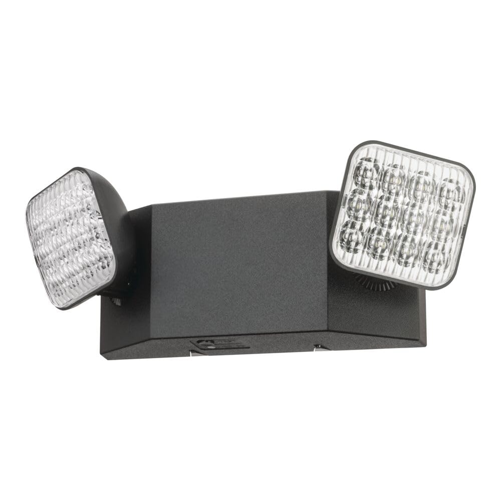 Lithonia Lighting Basics Led Emergency Light  Emergency Lighting With Dual Adjustable Led Lamp Heads  Wall Mount  Damp Location Rated  90-Minute Backup  Mvolt  Black (Eu2C B Mvolt M6)