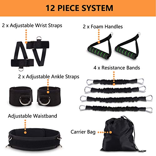 Boxing Resistance Bands MMA Boxing Training Equipment Gear with Handles/Ankle Cuff/Belt for Men,Shadow Boxing Accessories ...