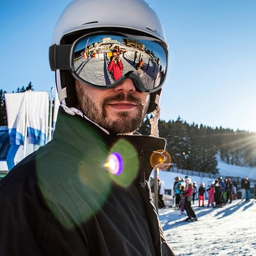 GGBuy Ski Goggles Frameless Anti-Fog Windproof OTG Design Snowboard Goggles UV400 Block Eyes Protect Lens Adult Youth