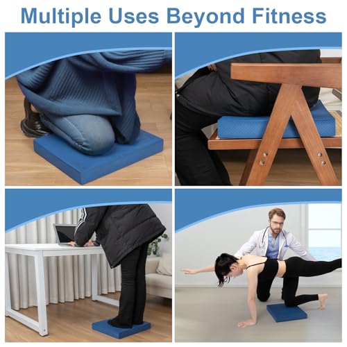 StrongTek Professional Foam Exercise Balance Pad - 15.8" x 13" x 2", High-Density TPE Foam Knee Pad, Non-Slip & Water-Resi...