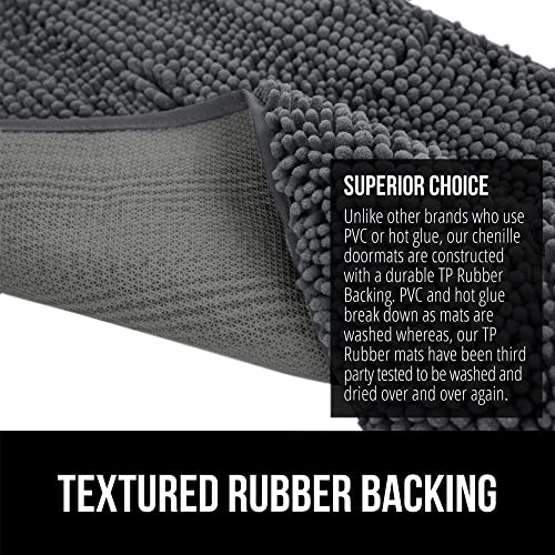 GORILLA GRIP SOAKSTOPPER Dog Door Mat, 36x24 Machine Washable Rug Absorbent Doormat Captures Moisture Mud Dirt, Quick Dry ...