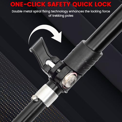 2Ps Trekking Poles, Collapsible Hiking Sticks with Tip Kits Suitable for Various Terrains, Lightweight Aircraft-Grade Alum...