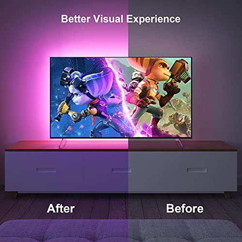 Nexillumi LED Lights for TV, 16.4 ft TV LED Backlight for 55-75 Inch, RGB LED Strip Lights Behind TV with APP Remote Contr...