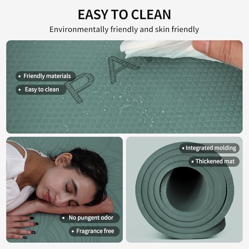 PAIDU Large Yoga Mat-72’x36’x0.4’ Extra Width ＆ Thick,Comfortable,Non-Slip Exercise Mat-Works Great on All Floor for Stret...