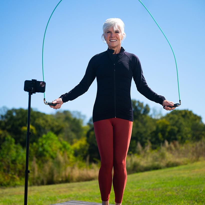 Crossrope AMP Smart Jump Rope Handles - Bluetooth- Connected Handle - Compatible with Crossrope Jump Ropes - Fitness Train...