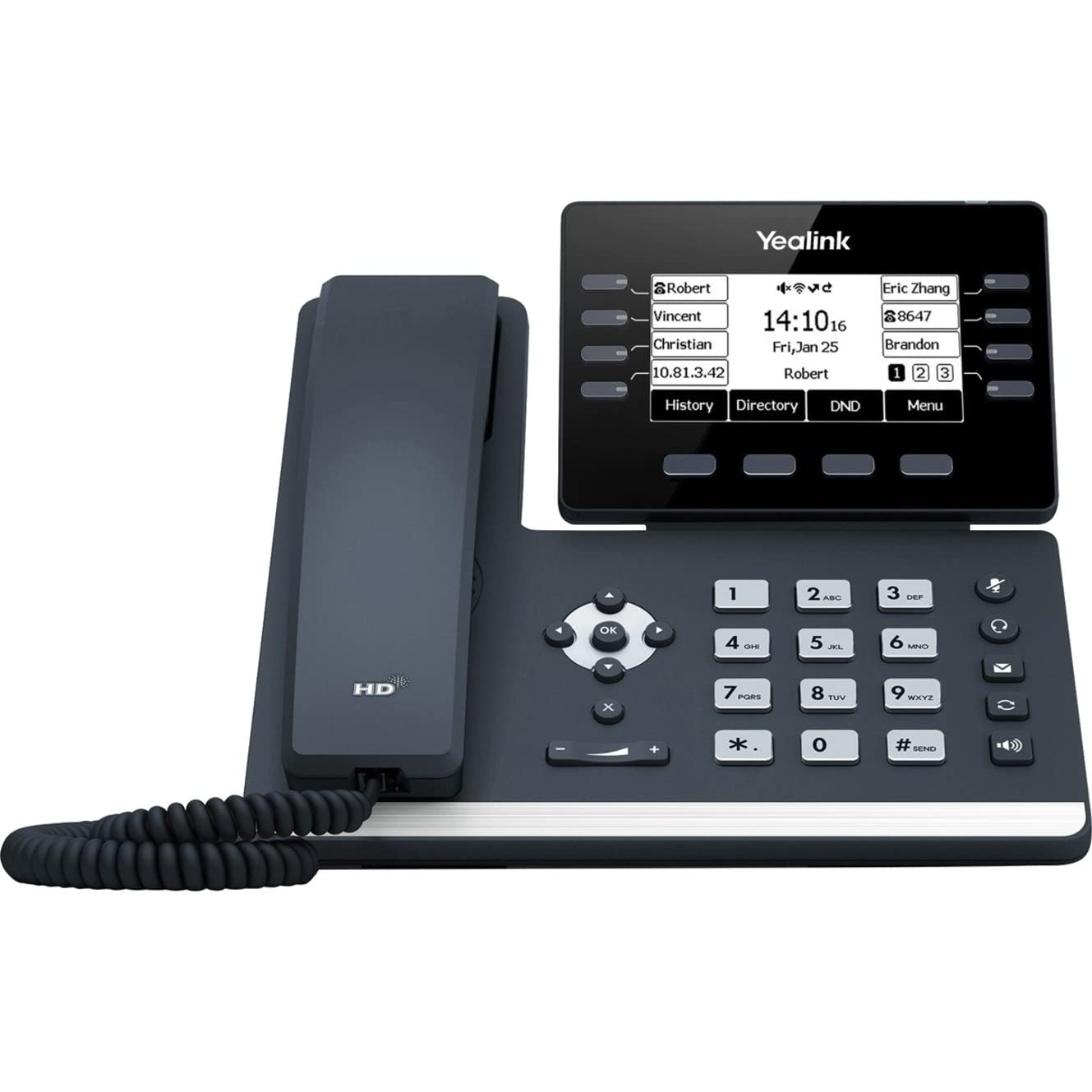 Yealink Sip-T53W Ip Phone - Corded/Cordless - Corded/Cordless - Bluetooth, Wi-Fi - Wall Mountable, Desktop - Classic Gray