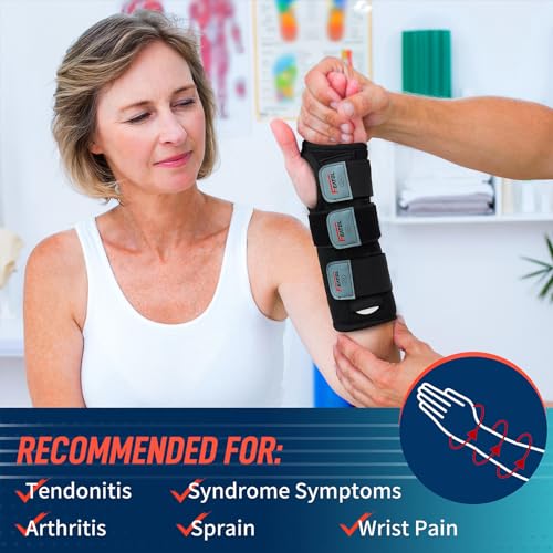 FEATOL Wrist Brace Hand Brace, Carpal Tunnel Wrist Splint Night Support for Women Men, Pain Relief Support -Tendonitis, Ar...
