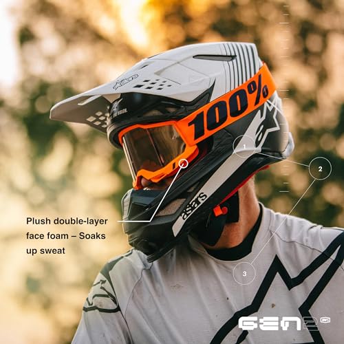 100% STRATA 2 Goggles - Sports Goggles for Motocross & Mountain Biking - Eyewear for Bike Riders - Motocross Goggles for Men