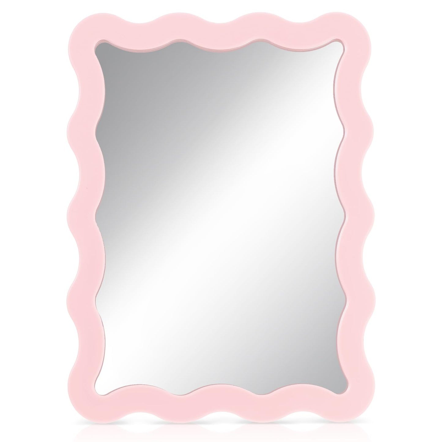 Leinuosen Scalloped Magnetic Locker Mirror 5''x7'' Small Real Glass Makeup Mirror with Magnetic Backing Cute Locker Decorations