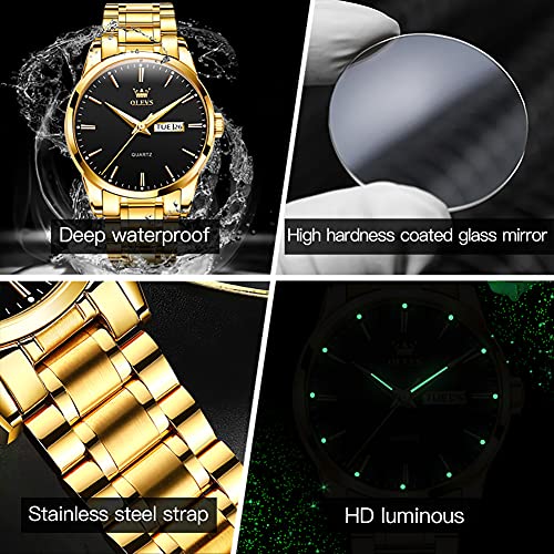 OLEVS Classic Men Watches with Date,Stainless Steel Man Watch with Date, Bussiness Watches for Men,Luminous Quartz Mens Wa...