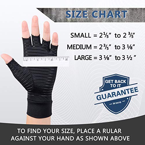 HENOTIC Copper Arthritis Gloves for Women Men, Fingerless Breathable & Moisture Wicking Arthritis Compression Gloves for R...