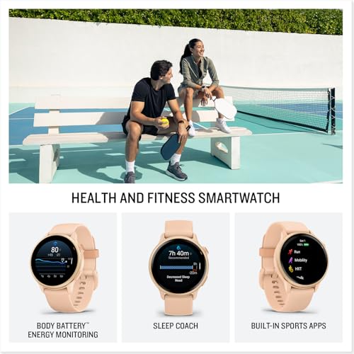 Garmin vívoactive® 6 Health and Fitness GPS Smartwatch - AMOLED Display, Up to 11 Days Battery, Metallic Pink Dawn with Ma...