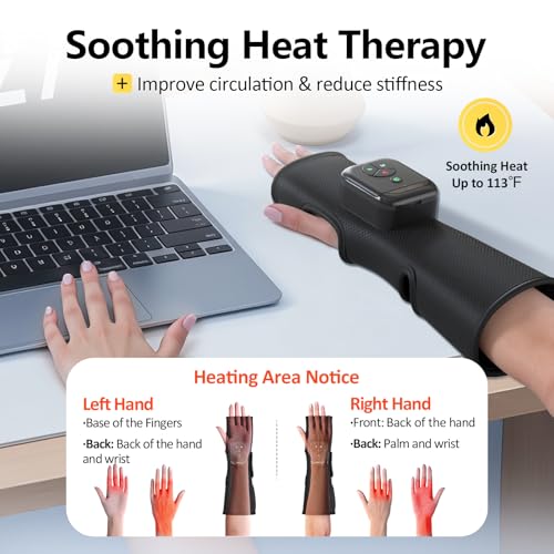Comfytemp Air Compression Therapy Device K1063, Portable Hand and Wrist Massager for Circulation and Pain Relief, Cordless...