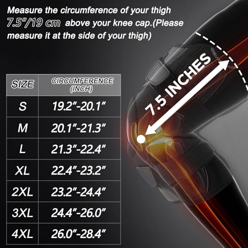 NEENCA Professional Knee Brace for Knee Pain, Adjustable Hinged Knee Support with Removable Side Stabilizers, Support and ...