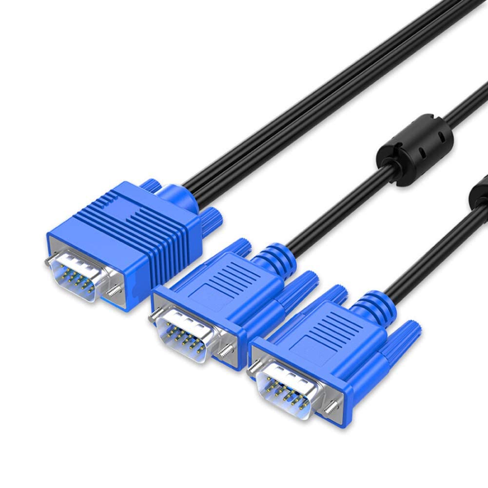 It Osayde 9.8Ft Vga Svga Hd Cable Male-To-Male Video Cable One-To-Two Split Screen Supports 1080P Full Hd, Suitable For Projecto