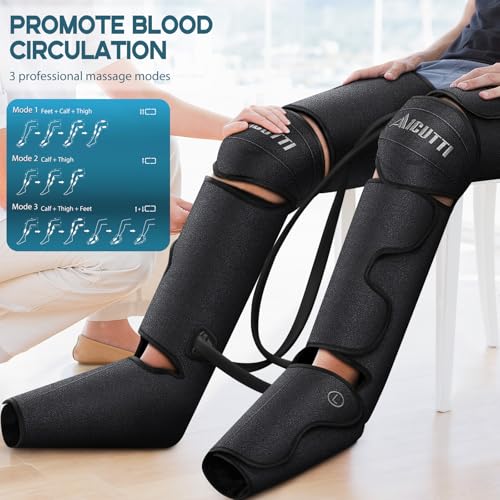 Air Compression Leg & Foot Massager with Heat – Relief for Circulation, Fatigue & Tension – Relaxing Gifts for Dad, Mom, M...